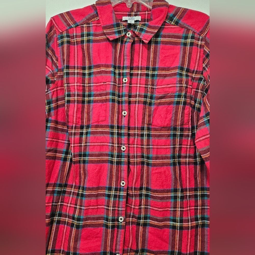 Croft & Barrow Women's Flannel Shirt Size XL - Picture 2 of 7